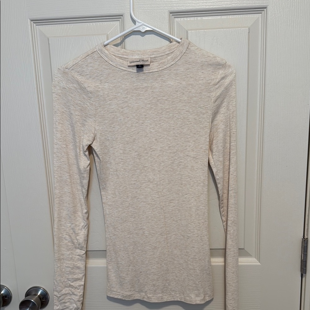 Universal Thread Cream Fitted Long Sleeve Top XS